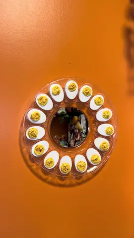 A post by @nickid_creations on TikTok caption: I’m obsessed 🥲💛 a huge THANK YOU/shout out to @ellie for the inspo 💕  Deviled egg magnets coming soon to my website!! #homedecor #decor #eggs #fyp #artist #art #SmallBusiness 