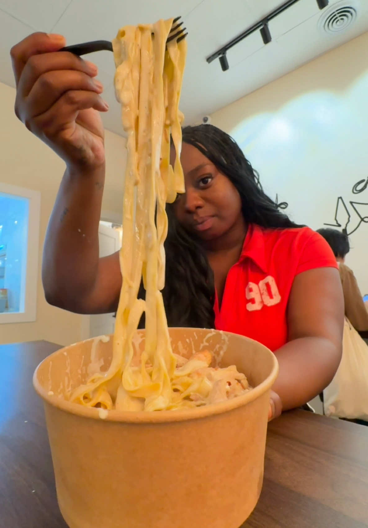 A post by @therealtati on TikTok caption: Trying the Viral Pasta de Pasta in NYC. Would you try this place? #tatitriesthings #Foodie #nyc 