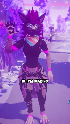 A post by @vrchat on TikTok caption: Learn about "Transgender Furs Support," featuring Mariko! #VRChat #pride