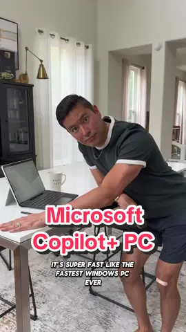 A post by @athomewithbryan on TikTok caption: #MicrosoftPartner With improved Windows search and extended battery life, my work days are much more productive and fulfilling using my Windows Copilot+ PC. Head to my link in bio to learn more! #dadsoftiktok #entrepreneur #workfromhome #batterylife #PC #athomewithbryan 