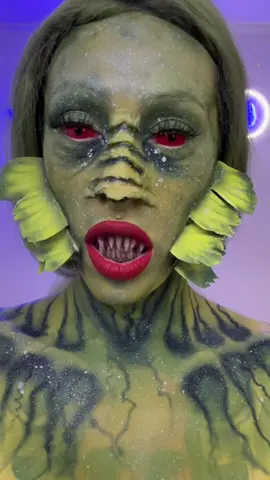 A post by @zombae.undead on TikTok caption: bet you didn’t expect that kinda beauty look out of me 🐊 #sfx #makeup #creature 