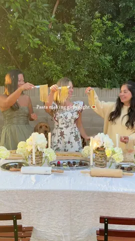 A post by @alessandrabrontsema on TikTok caption: This is your sign to have a pasta making girls night 🍝 #girlsnight #pasta #homemadepasta #pastaparty #pastamaking #dinnerparty @kendra salo @Sarah Michelle Mleynek 