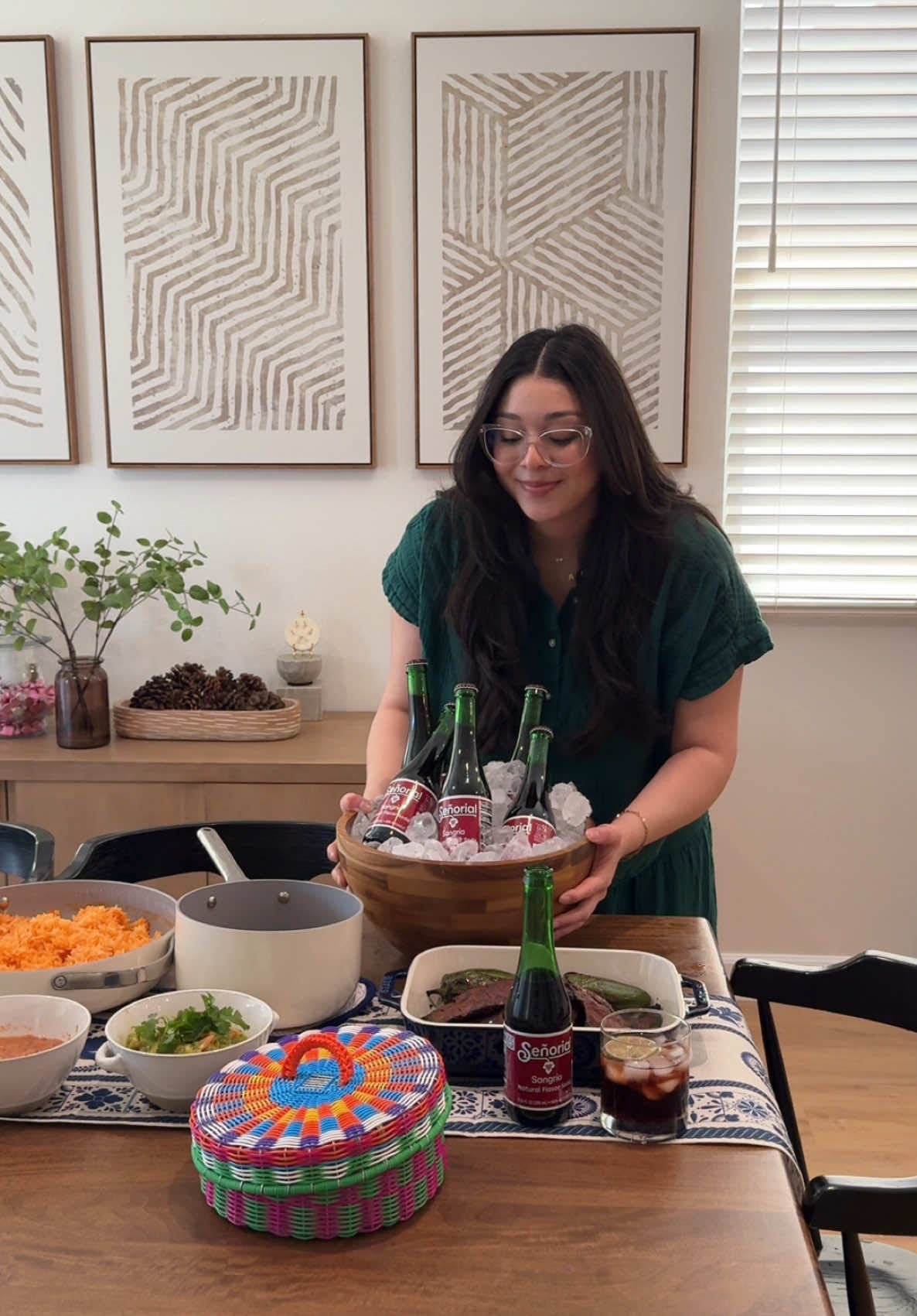 A post by @edithxbella on TikTok caption: #ad From growing up with it at family parties to now serving it at mine. Sangría Señorial is like nothing else. 🍇✨The original non-alcoholic sangría soda that’s fruity, fizzy, and always a vibe at my table. @Sangría Señorial   #SangríaSeñorial #LikeNothingElse