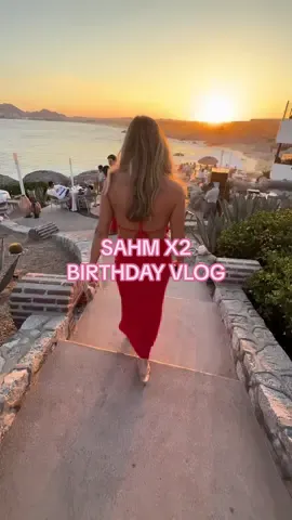 A post by @_jc242 on TikTok caption: 27 YR SAHM BIRTHDAY!! 🤯🎂🤰🍉👙🌴☀️ last Cabo vlog, until next time 🫶 #cabo #vacation #birthday #birthdaygirl #birthdayvlog #birthdaydress #sunsetmonalisa #caborestaurants #vacationmode #dayinmylife #pregnant #beach #beachvibes #summer #gemini #backlesstop #reddress #fyp 