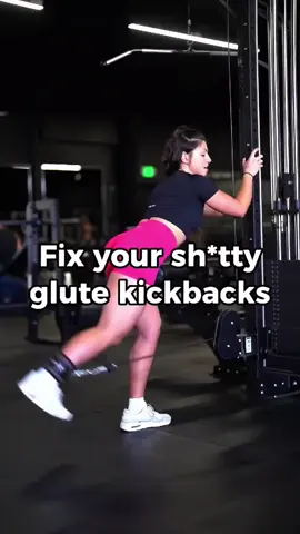 A post by @fit.with.alena on TikTok caption: Fix your sh*tty glute kickbacks! 🍑 #glutes #legday #glutekickback #gymtips #gymtipsforwomen 
