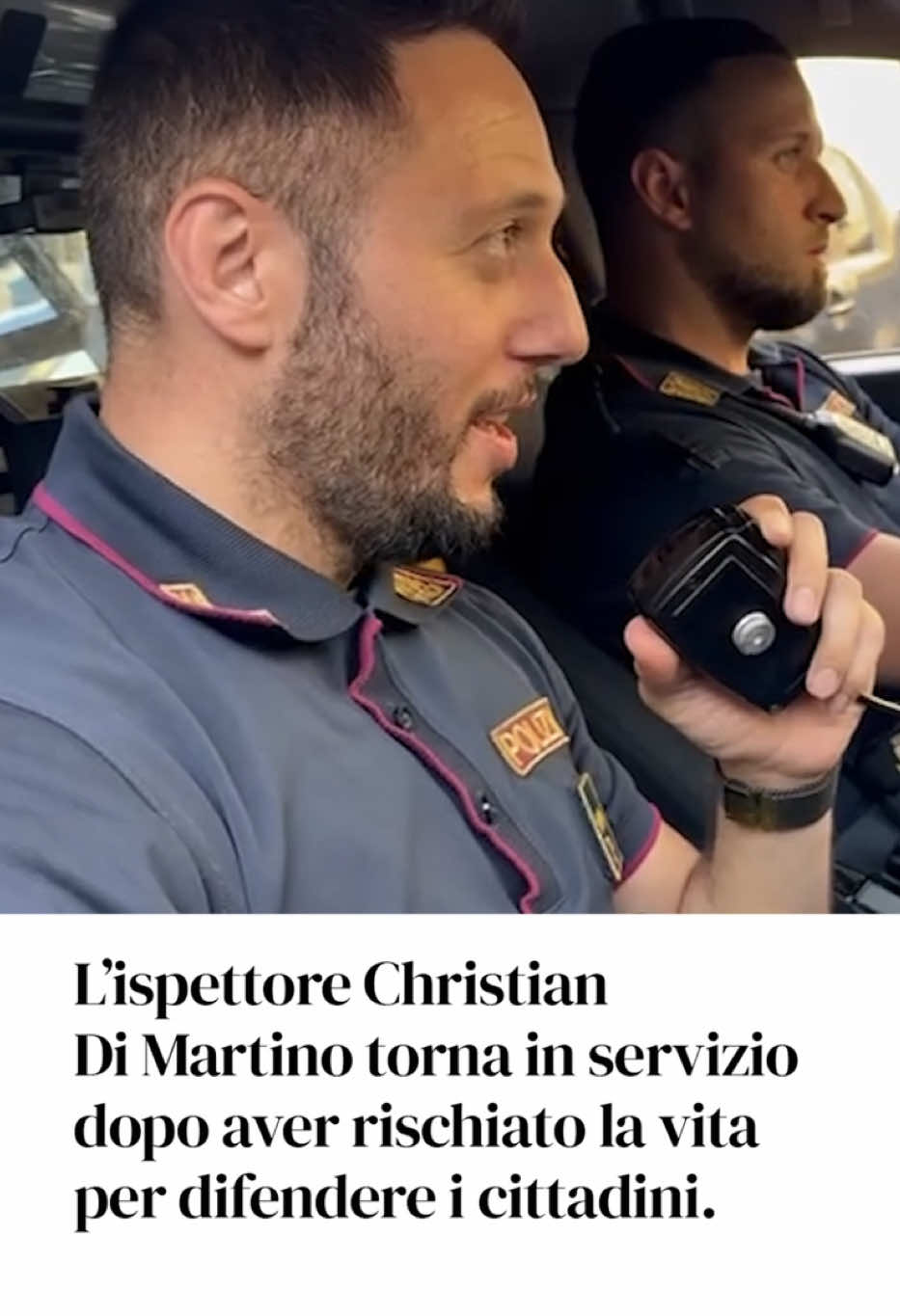 A post by @giorgiameloni_ufficiale on TikTok caption: Bentornato in servizio, Christian. Un anno fa ha rischiato la vita per difendere i cittadini. Oggi è di nuovo operativo, in prima linea, alle volanti della Polizia di Stato di Milano. Grazie a lui e a tutte le donne e gli uomini in divisa che non si tirano mai indietro. Onore a chi protegge. Sempre.