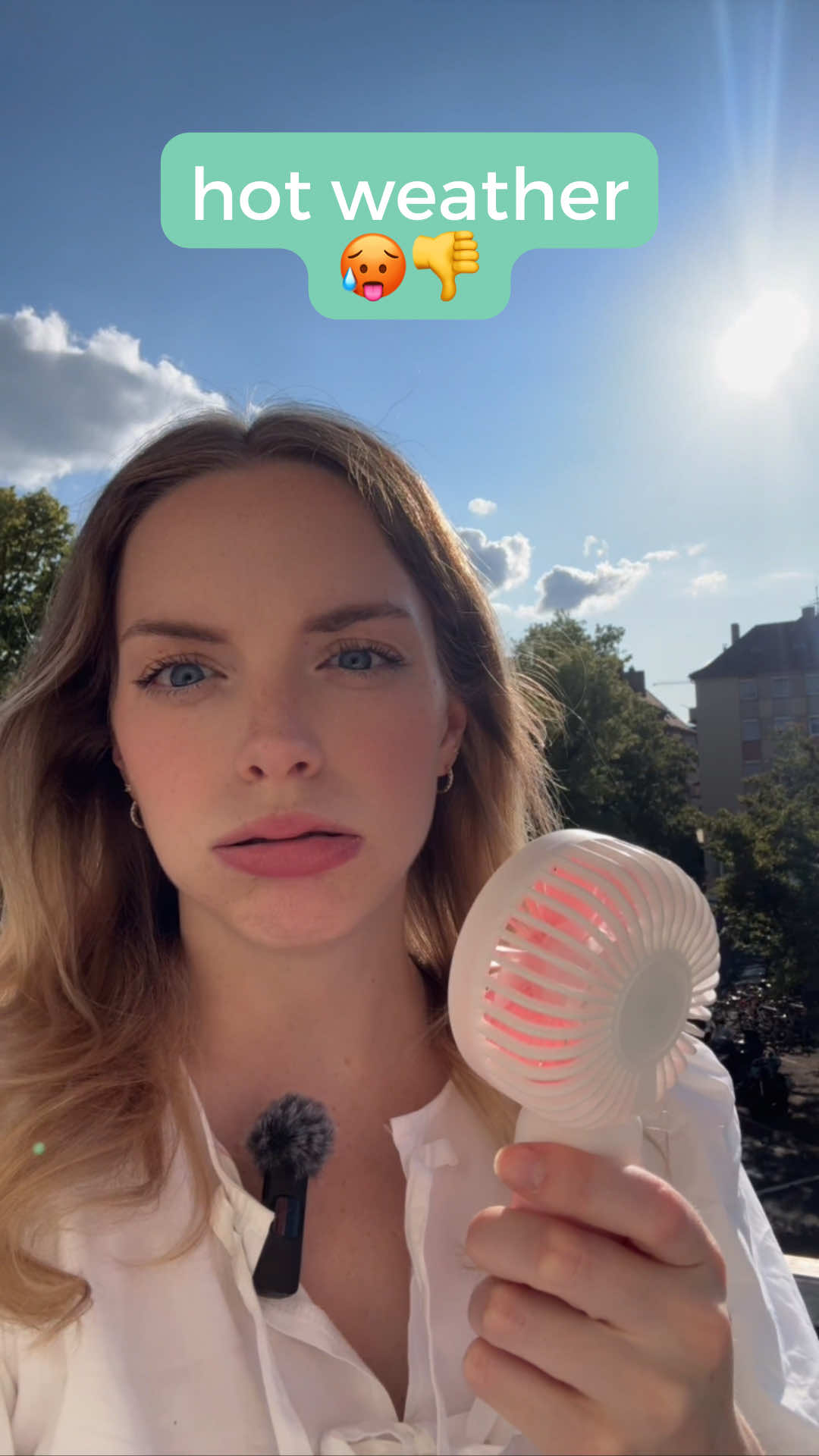 A post by @englishteacherclaire on TikTok caption: Different ways to say you don’t like hot weather 🥵 This is the lesson I come up with being an American in Europe with no AC in summer 😅🥵☀️ Tell me in the comments what the weather is like where you live. Do you like the heat? Do you have AC (air conditioning)? 💬 #english #englishteacher #learnenglish #englishlanguage #englishvocabulary #englishlearning #englishtips #englishlesson #englishclass #englishgrammar #americanenglish