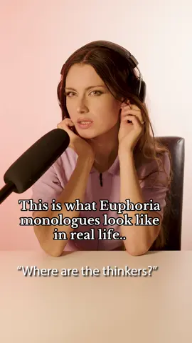 A post by @beeveekee on TikTok caption: This is what Euphoria monologues look like in real life 😅 #lipsync #trend #podcast 