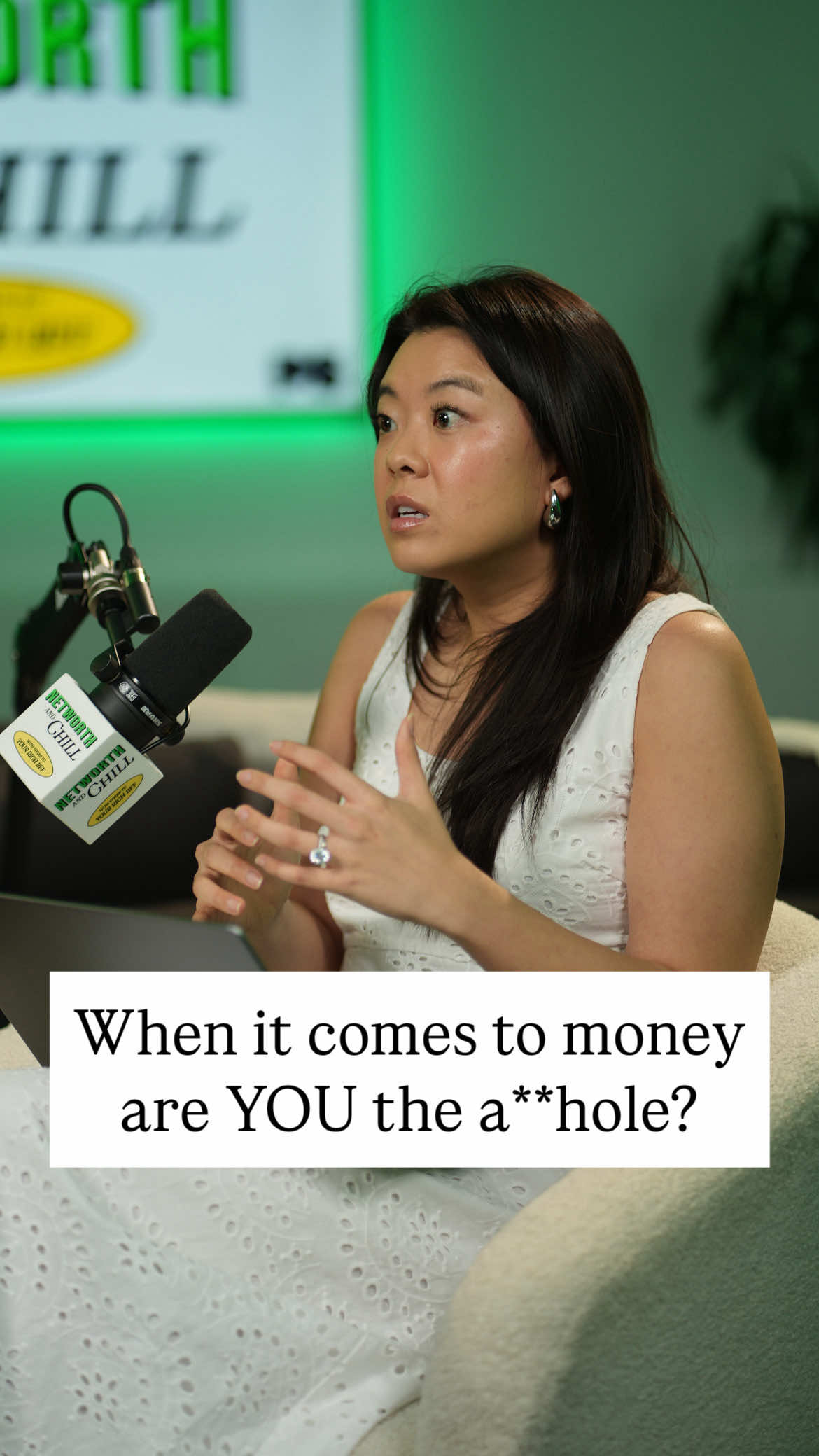 A post by @yourrichbff on TikTok caption: Check out this week’s episode of @Networth And Chill Podcast where I let the BFFs know if they’re the financial a-hole! Who do you think is in the wrong here? #money #finance #financialfreedom #podcast #AITA #bachelorette #wedding #friend #friendship