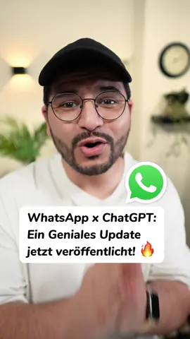 A post by @tiktoktechnik on TikTok caption: 🔥 OMG SOO COOL! Die ChatGPT Version auf WhatsApp: Neues Update ist da! #chatgpt #whatsapp 