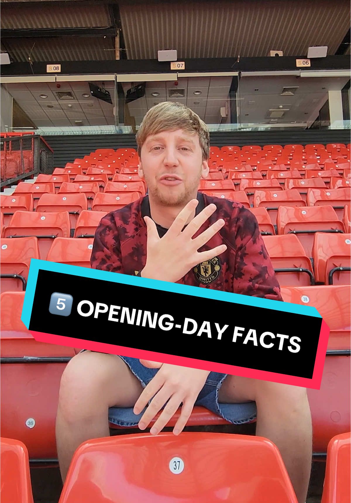 A post by @manutd on TikTok caption: 5️⃣ things you may not have known about our previous opening-day fixtures 🧠