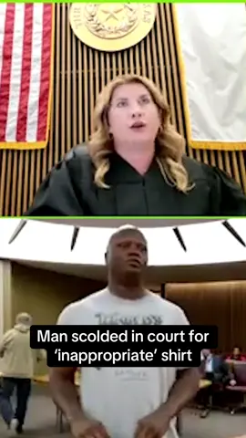 A post by @dailymailcrime on TikTok caption: A Texas man was scolded by a judge after brazenly wearing a 'World's Best Farter' t-shirt to court. 😳 What do you think of his outfit choie?  #news #court #courtroom #crime 