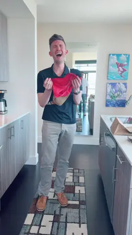 A post by @matthewandpaul on TikTok caption: A splash of color 🩲 #oops 