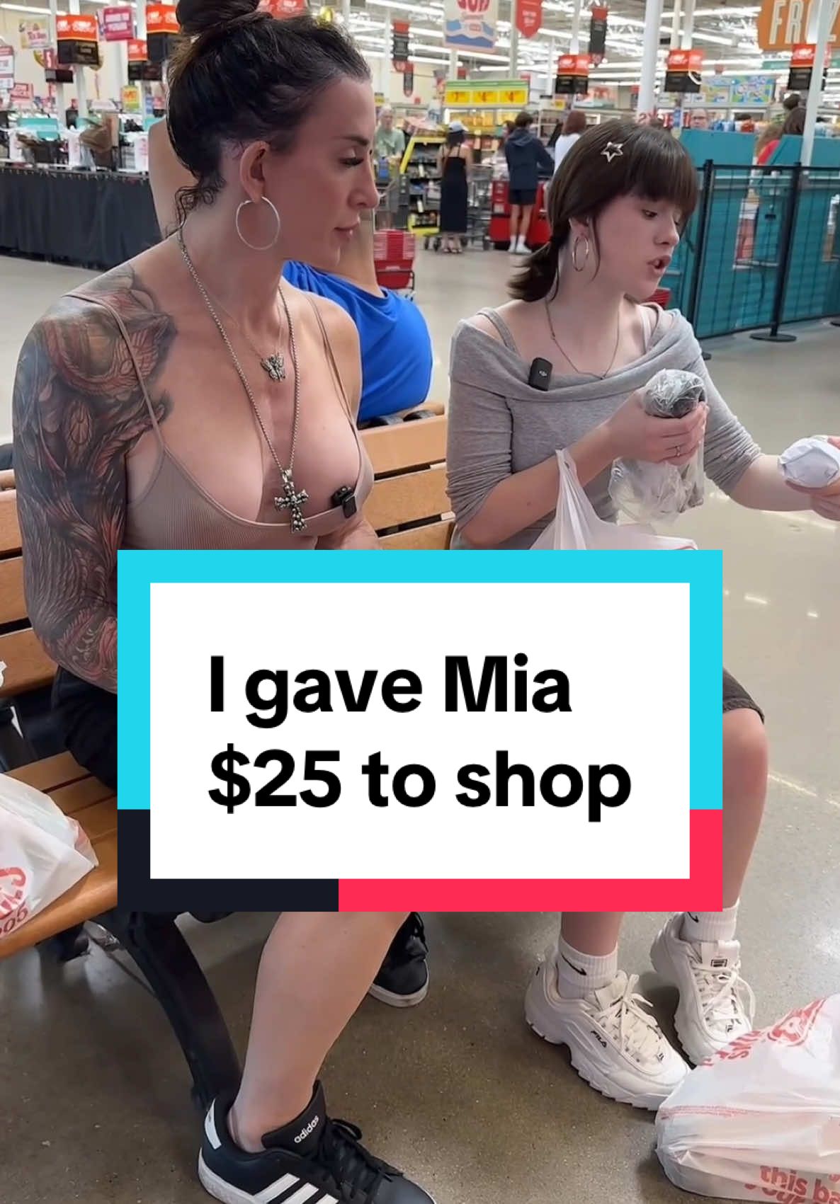 A post by @gabbituft on TikTok caption: What would you get for $25? - I was so proud of Mia! This is the first crime she’s ever done a budget shopping trip! - #healthy #nutrition #family