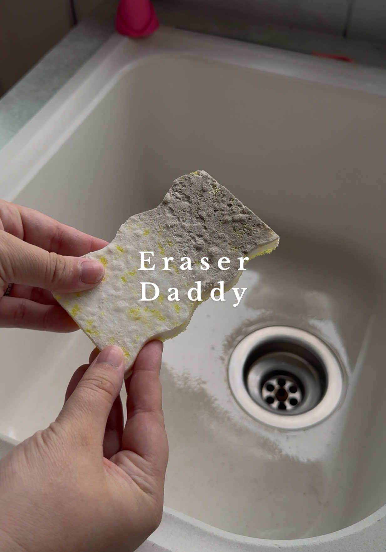 A post by @ on TikTok caption: eraser daddy is my FAV #pregnancytiktok #cleanfluencer #homewithchloex #CleanTok #cleaninguk #cleanwithme #cleaningmotivation #organisedhome #eraserdaddy #scrubdaddy 