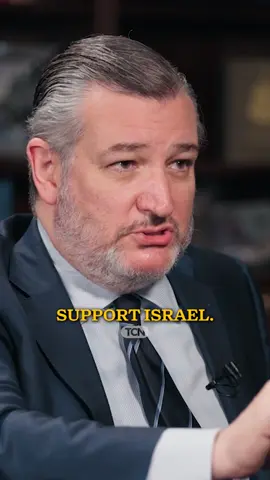 A post by @tuckercarlson on TikTok caption: Sen. Ted Cruz tries to use the Bible to justify his support for Israel’s bombing of Iran. Out now on TuckerCarlson.com.