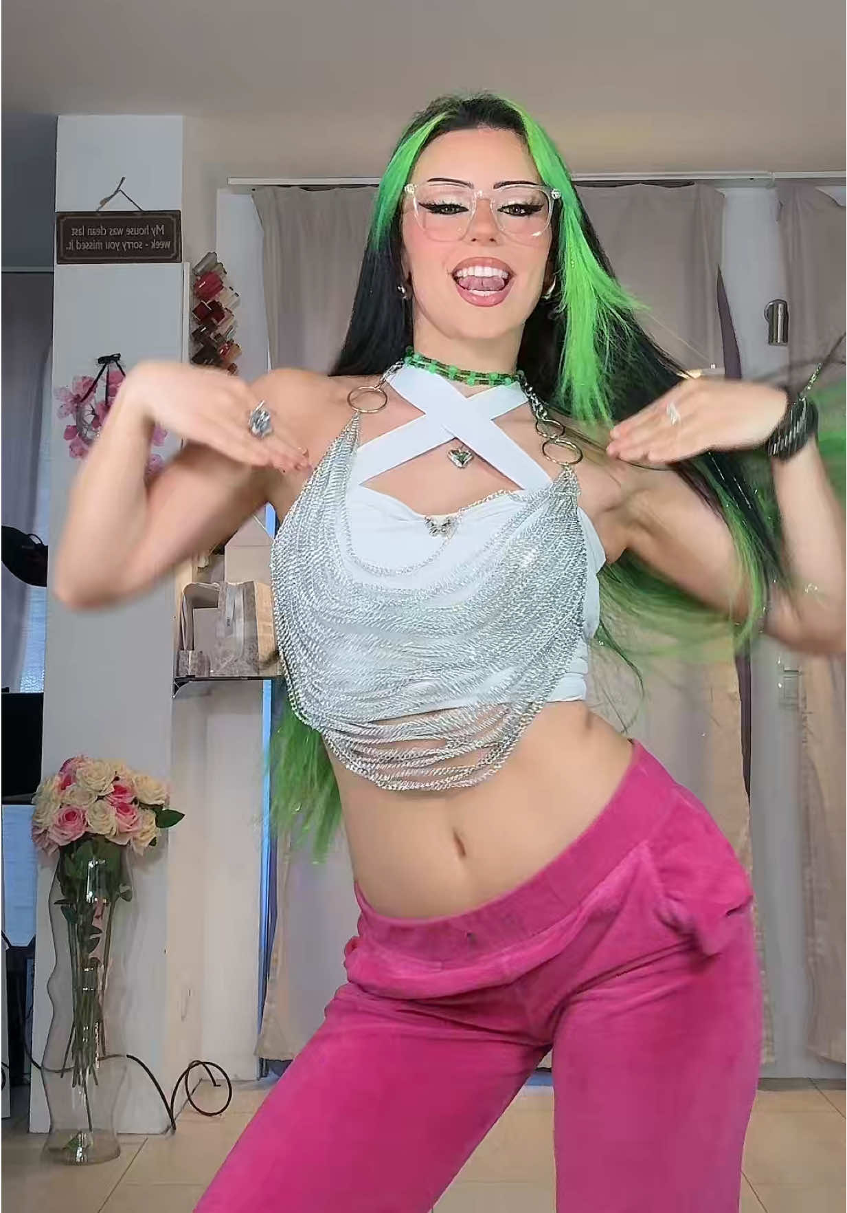 A post by @di1araa.s on TikTok caption: Missed dancing so much 🥹💚