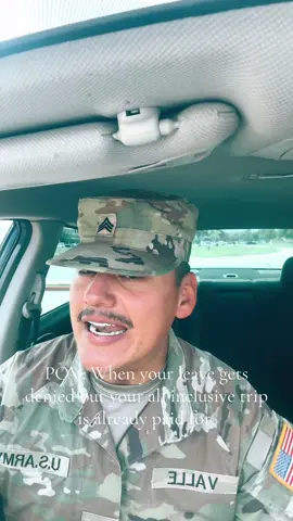 A post by @catchupwithcarlos on TikTok caption: It’s not clocking to you 🫵🏽😖 #fyp #leave #usarmy #miltok #militarylife #lol #foryou 
