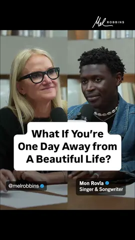 A post by @melrobbins on TikTok caption: If you're sitting in shame about your past, or beating yourself up about where you are now, you need to hear this from singer-songwriter @Mon Rovîa. If you've ever felt like the odd one out, like you were handed a life you didn't ask for, or like you're carrying weight that's not yours to hold, this episode is for you.  This episode of The Mel Robbins Podcast is out now! 🎧 "This Life-Changing Conversation Will Help You Make Peace With Who You Are." #melrobbins #melrobbinspodcast #painintopower #becoming