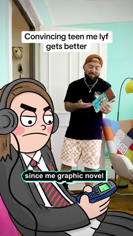 A post by @lewishancoxfilms on TikTok caption: If I could tell my troubled trans teen self one thing, it’s that life really does get better! A huge, heartfelt thank you to everyone who’s supported my graphic novel Welcome to St Hell and made this ‘better lyf’ a reality. <3 #BookTok #trans #comic #animation #comedy #2000s #y2k #lgbt #fyp 