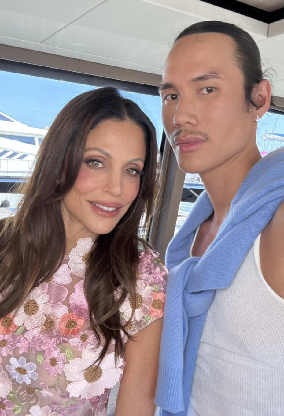 A post by @patrickta on TikTok caption: Yatchs 🛥️ & Summer Skin ☀️ @Patrick Ta Beauty @Bethenny Frankel 