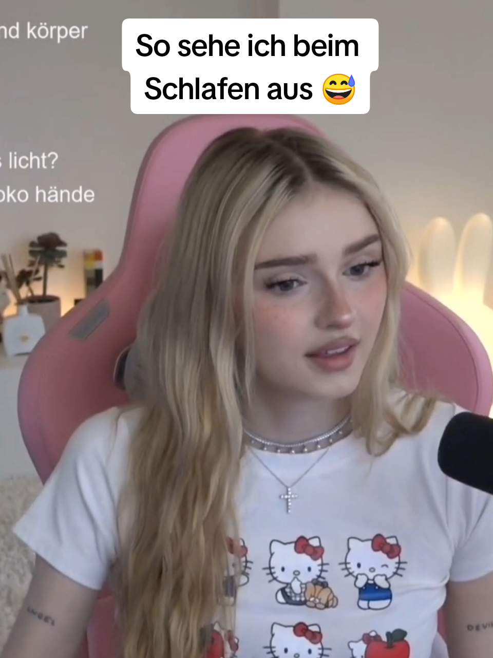 A post by @honeypuu on TikTok caption: So sehe ich beim Schlafen aus 😅 #honeypuu #schlafen #stream #viral #fyp #foryou 