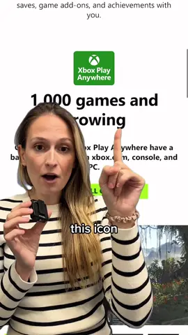 A post by @xbox on TikTok caption: Buy once, play twice! #Xbox #XboxPlayAnywhere #Gaming 