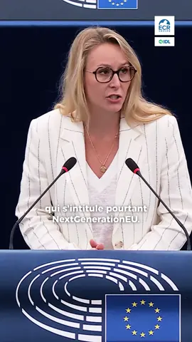 A post by @marion_marechal on TikTok caption: 🎙️ Nous devons rejeter cette tendance permanente à profiter des crises pour transférer de nouvelles compétences à l’Union européenne, dans le dos des peuples.