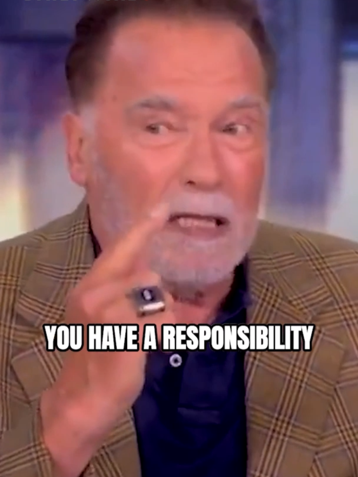 A post by @real.benshapiro on TikTok caption: Arnold Schwarzenegger's truth bomb had Sunny Hostin panicking on-air #benshapiro #arnoldschwarzenegger #theview