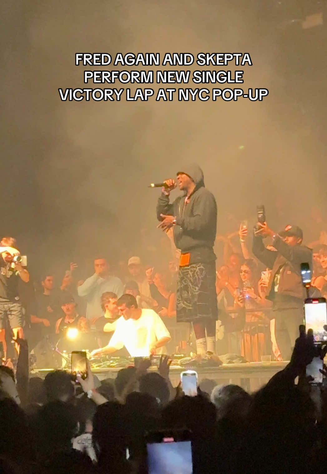 A post by @chvmeleon on TikTok caption: these twoooo!!! 😍🔥 before u ask i couldn’t get tickets either my friend saved me with guest list 🥲 #fredagain #skepta 