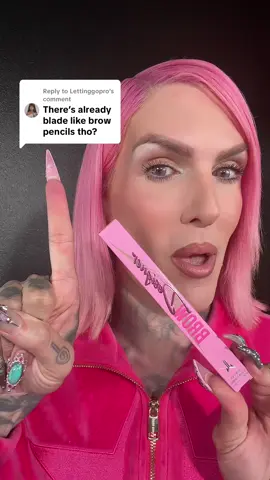 A post by @jeffreestar on TikTok caption: Replying to @Lettinggopro The TRUTH about the Jeffree Star eyebrow pencil formula and blade tip! #makeup #jeffreestar #jeffreestarcosmetics #eyebrows #eyebrowtutorial #browpencil #eyebrow #beautytok #browdesigner #makeuptutorial #fyp 