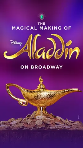 A post by @disneyonbroadway on TikTok caption: Wish granted! ✨🧞‍♂️ The bonus episode of our Webby Award winning podcast, "The Magical Making of 'Aladdin'" is now live on @BPN  Head to their official website to listen!