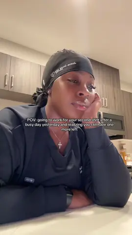 A post by @nursebrat on TikTok caption: Why is day two always the hardest to get through 😩😭  #nursebrat #blacknurse #nurselife #amirahali #nursebratlife #nursesoftiktok #travelnurse #travelnurselife #ernurse #ernurselife #nursetok #nursetiktok #blacknursesoftiktok #blacknursetiktok #registerednurse #blackgirltiktok #blackgirlluxury #nursehumor 