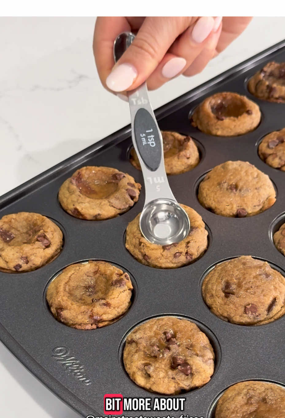 A post by @mainstreetsweets_frisco on TikTok caption: ❤️🍪 changes I made to my cookie cake recipe to make cookie cups (full recipe is on my website!) 1. reduced to 1/4 cup granulated sugar 2. used 3 full eggs  3. additional 1/2 cup flour 4. added 1/4 tsp baking powder 5. portioned and refrigerated overnight everything else was the same!  cookie cup inspo: @Hurdcookieco  @Sophia ✨ @Little B’s Cookie Co  @Katie’s Cookies 
