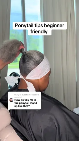 A post by @donesharenae on TikTok caption: Replying to @Bubblesthecreator how to get your ponytail to stand up and not be loosely goosed #ClevelandHairstylist #SleepPonytail #sleekpony #hairtips 