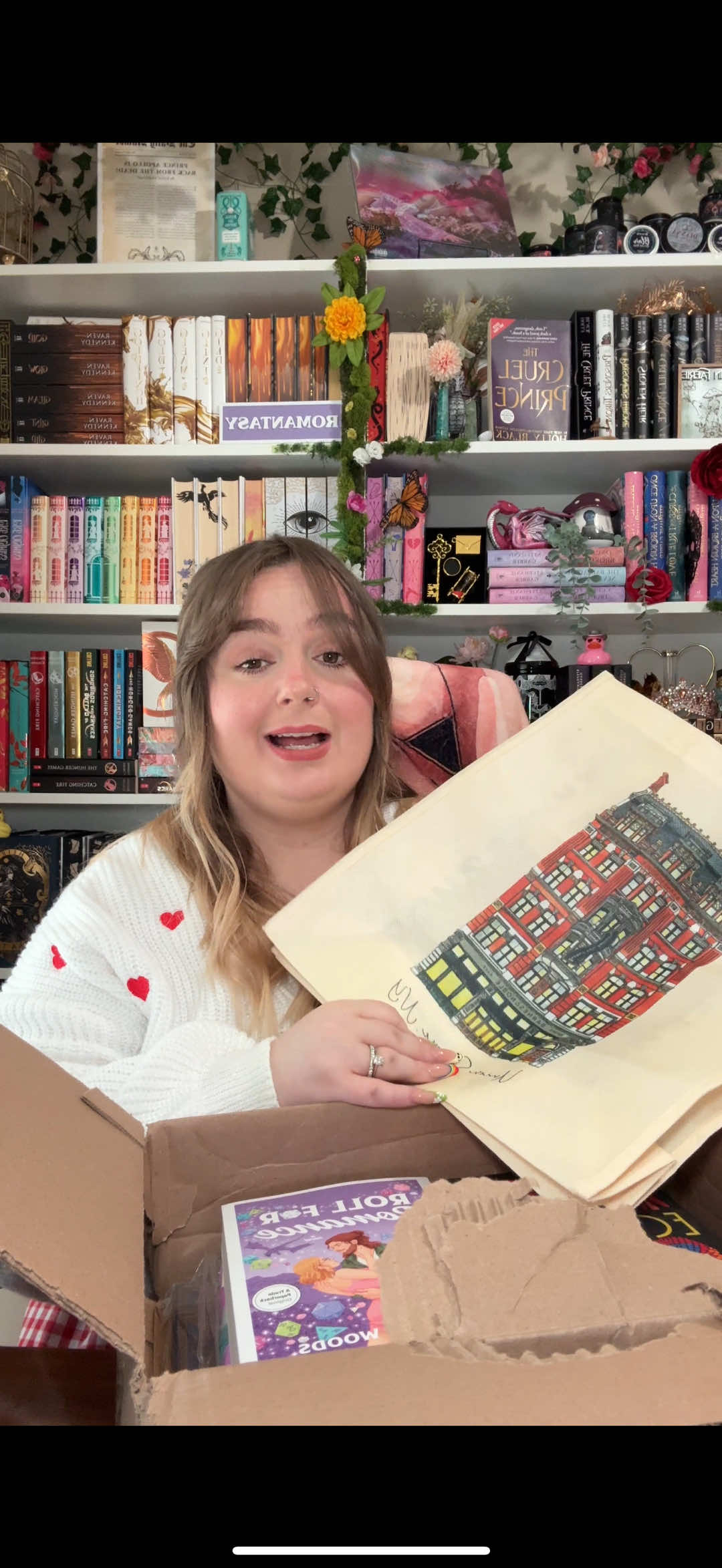 A post by @fictional.deanna on TikTok caption: a box of goodies from barnes and noble 😭🫶 #BookTok #booktoker #bookishfyp #bookishthings #bookishthoughts #bookishhumor #bookrecs #bookreviewer 