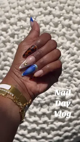 A post by @badbrownskinnn on TikTok caption: Ahhh I’m in love with these nails 😍 #nails #nailvlog #nailday 
