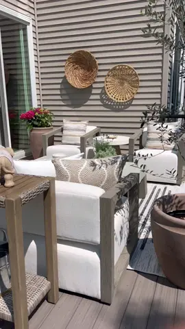 A post by @homewithfarah on TikTok caption: Summer is here… time to set up our deck ❤️ 