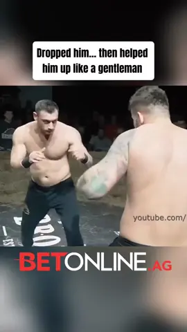 A post by @mma_mixup on TikTok caption: Dropped him… then helped him up like a gentleman 🫡🥋 #MMA #Respect #KO