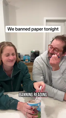 A post by @dadchats on TikTok caption: Local couple bans paper after ironic twist