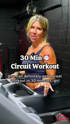 A post by @fit.with.alena on TikTok caption: Short on time? ⏰ Use this circuit style training when you’re in a pinch!  1. Spider-Mans  2. Push-Ups 3. Squat to Overhead Press Thrusters 4. Walking Lunges   Do 10 reps of each exercise 🔥 Repeat 🔁 this circuit for as many rounds as you can in 30 minutes! Remember, pick a weight that is CHALLENGING! #quickworkout #30minuteworkouts #circuitworkout #vacationworkout #gymtips #gymtipsforwomen 