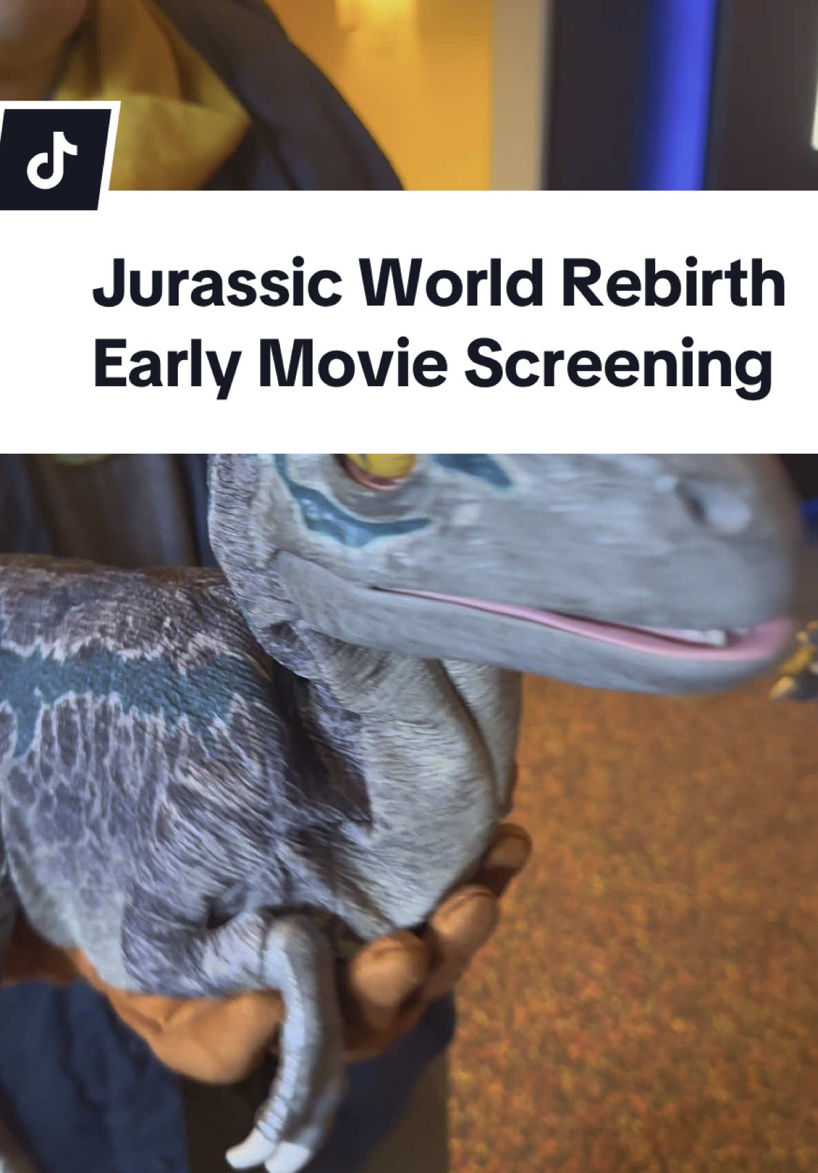 A post by @hegoesbygian on TikTok caption: Feeling so thankful to have watched the early screening of Jurassic World!  A big shout out to @beckypluseli for a fun movie night @Jurassic World 🦖 Don’t miss out—catch all the action in theaters on July 2nd! 🎬 #JurassicWorld #MovieNight #jurassicworldrebirth #beckypluseli