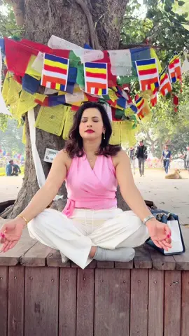 A post by @ on TikTok caption: “Nobody can bring you peace but yourself”🙏 🥰✨#foryoupages #nepaligirl #memories #fypシ゚viral🧡 