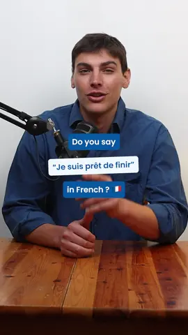 A post by @frenchteachercarlito on TikTok caption: “Je suis prêt de finir”? Hmm… not quite! ✅ Say: Je suis sur le point de finir Want more everyday French patterns? 🎁 Link in bio for 7 free stories! #LearnFrenchNaturally #FrenchExpression #FrancophileWomen #FrenchPatterns #FrenchForBeginners #FrenchMadeElegant #FrenchWithCarlito #SpeakFrenchClearly