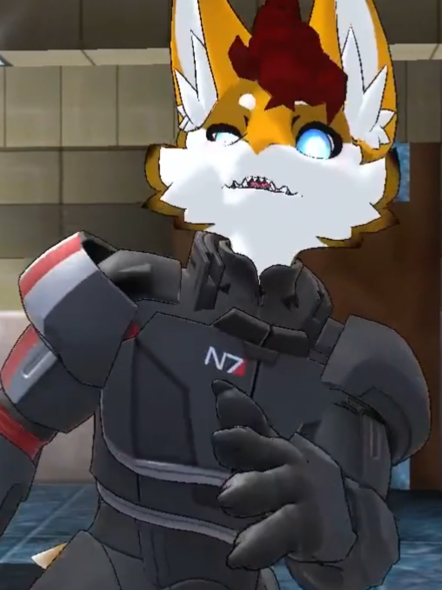 A post by @durrvish on TikTok caption: CHATS TIMING SCARES ME #vr #fullbodytracking #virtualreality #vrchat #vrchat #furryfandom #furry #vtuber 