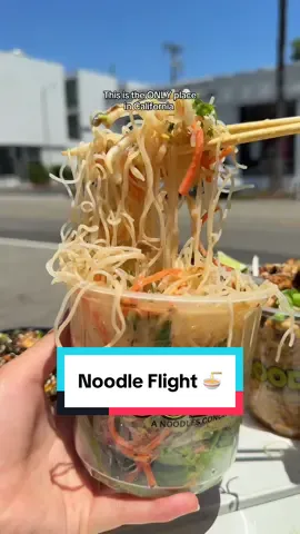 A post by @jenz_losangeles on TikTok caption: 😲The ONLY place in California where you can get a NOODLE FLIGHT 🍜 📍Noods #la #restaurant #recommendation #WhereToEat #noodles #asian #Foodie #dateidea 
