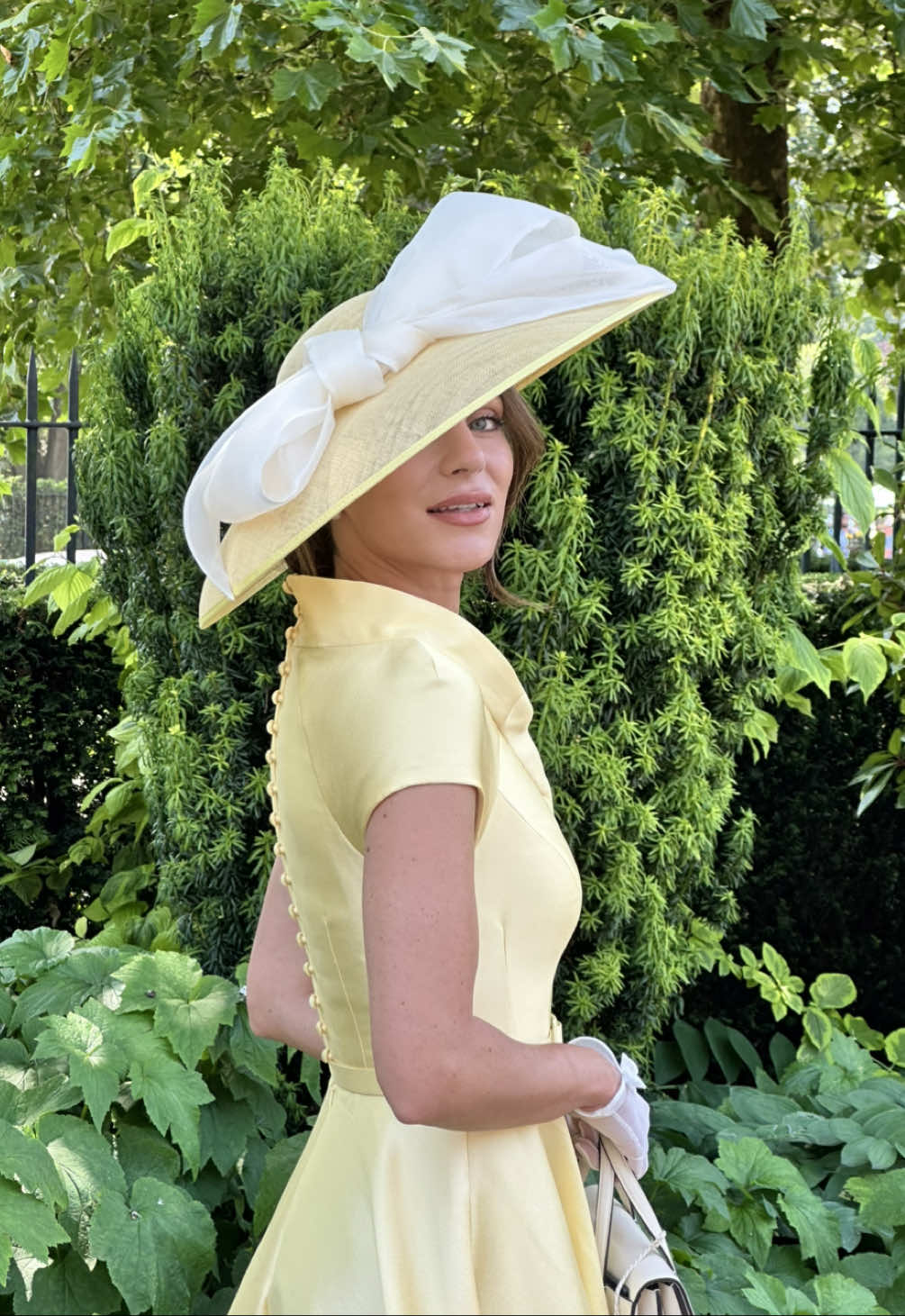 A post by @lydiamillen on TikTok caption: It’s the British equivalent of The Met gala ad #royalascot #ladiesday #britishstyle #weddingguest #elegantstyle @Sassi Holford Bridal @Mulberry @Emmy London @Cornelia James 
