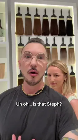 A post by @alfredo_lewis on TikTok caption: I think Steph is behind me. She wants another hair transformation y’all. #bleach #hairextensions #fypシ #hairtok #delulu 