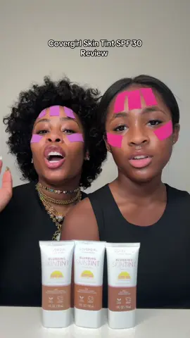 A post by @ on TikTok caption: Covergirl’s NEW blurring Skin Tint SPF 30 shocked me! Soft matte, not drying and it gives high-end results for $14 ! Watch us test it in real time @eight🦦🎀 @COVERGIRL #momdaughter 