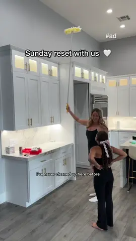 A post by @fluellenfam on TikTok caption: #Ad #SwifferPartner Sunday Reset With Us 🤍Our @Swiffer Duster is a must-have #SundayReset #Reset